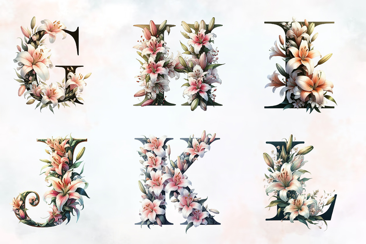 mother's day floral alphabet png, an Illustration by RobertsArt (Photo 5 of 7)