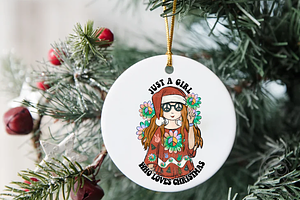 Hippie Girl Christmas Sublimation