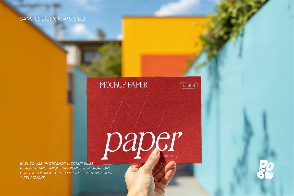 Hand and Paper Mockup Set, a Books & Magazine Mockup by DOBE Studio (Photo 4 of 10)