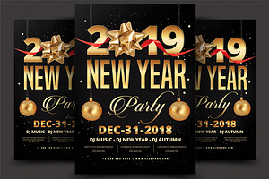 2019 New Year Party Flyer, a Flyer Template by AfzaalGraphics