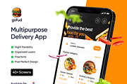 Gofud - Multipurpose Delivery App, an UI Kit Template by Sans Design (Thumbnail 1 of 6)