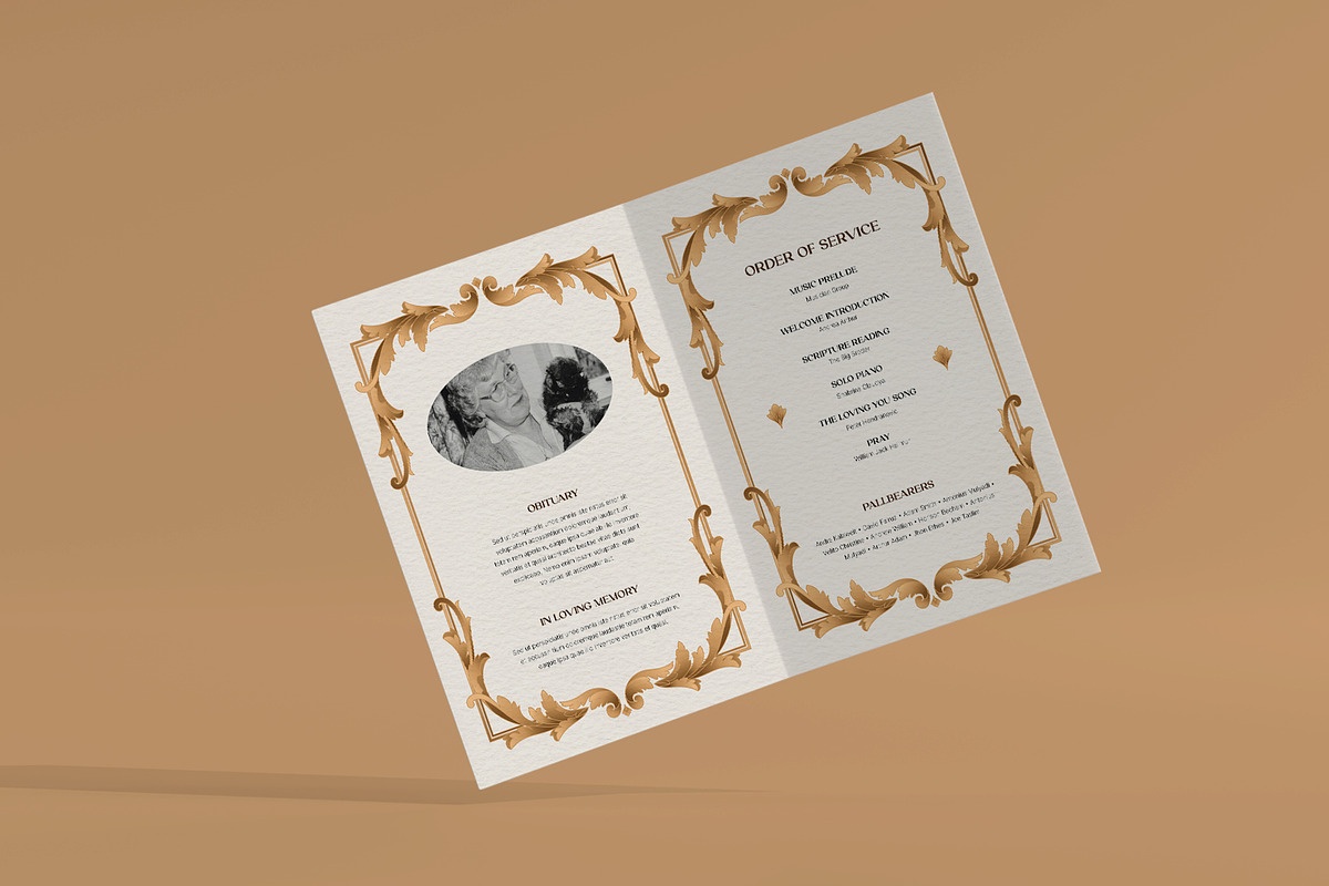 Classic Frame Funeral Program, a Brochure Template by Neermana (Photo 2 of 4)