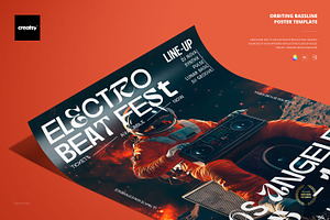 Orbiting Bassline Poster Template, a Poster Template by creatsy5