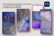 Zodiac Horoscope: 12 Signs., a Social Media Template by Digital illustration shop (Thumbnail 4 of 4)