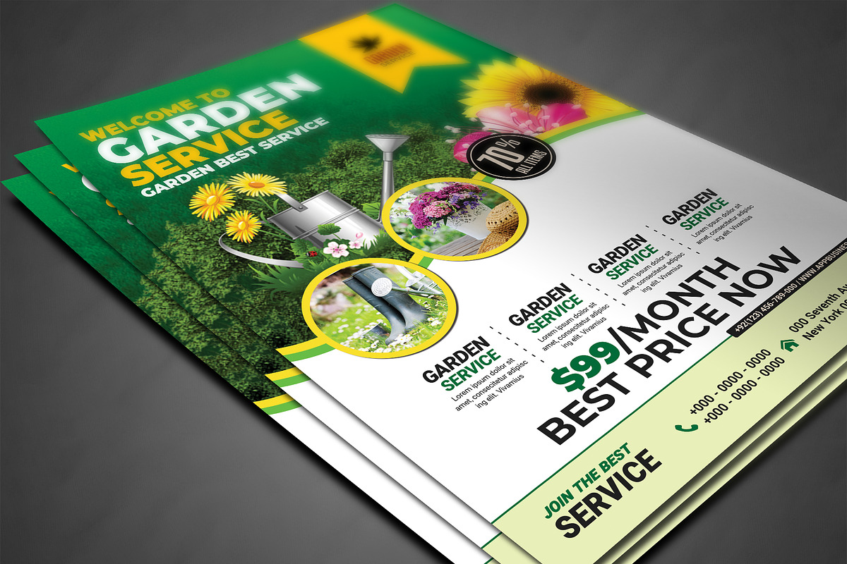 Garden Services Flyer Template, a Flyer Template by AfzaalGraphics (Photo 3 of 4)
