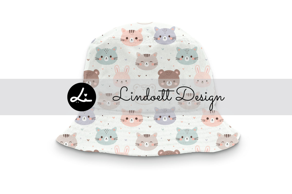 Cute cat, bear and rabbit pattern, a Pattern Graphic by lindoet23 (Photo 3 of 4)