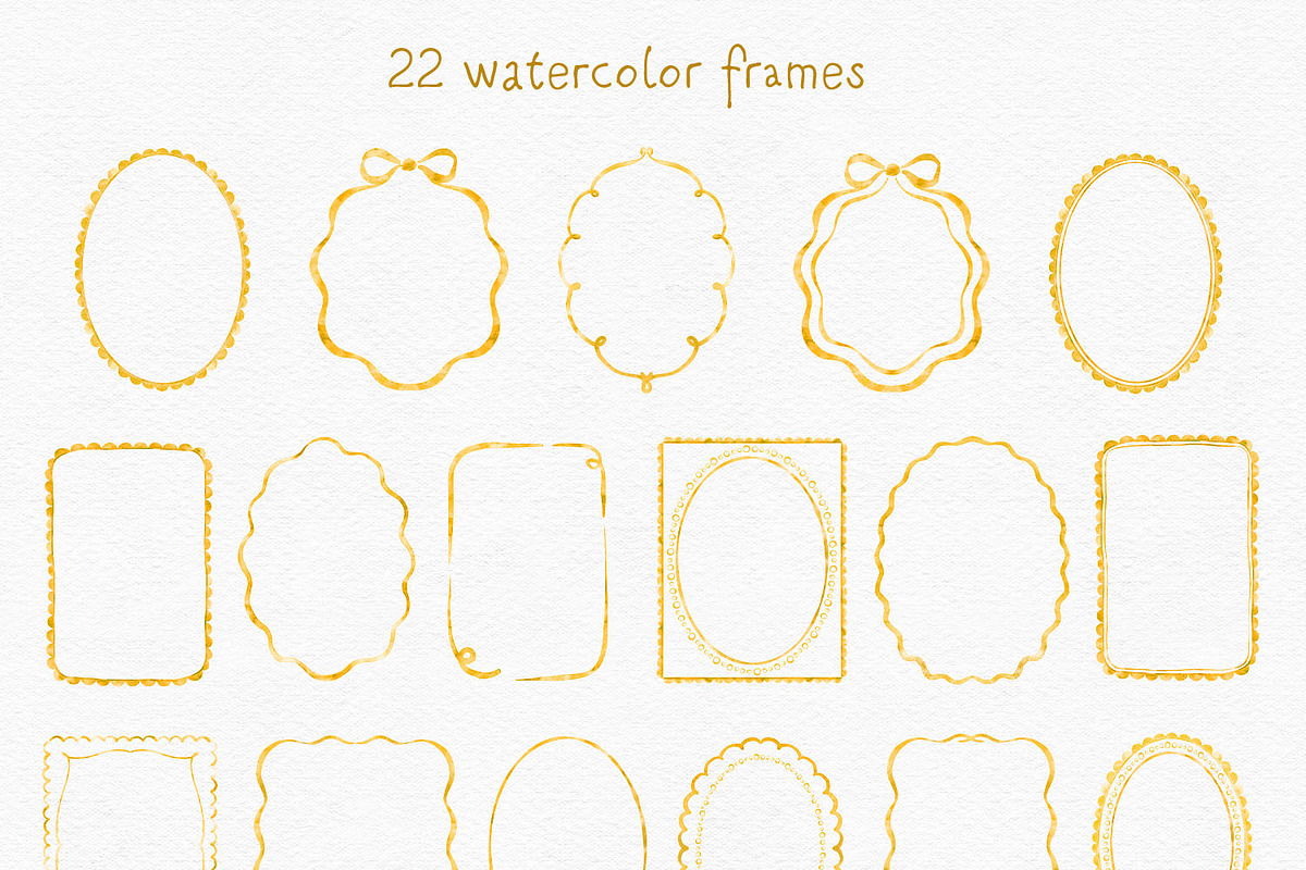Watercolor Frames Borders Bundle, an Object Graphic by Solo Art Original (Photo 6 of 12)