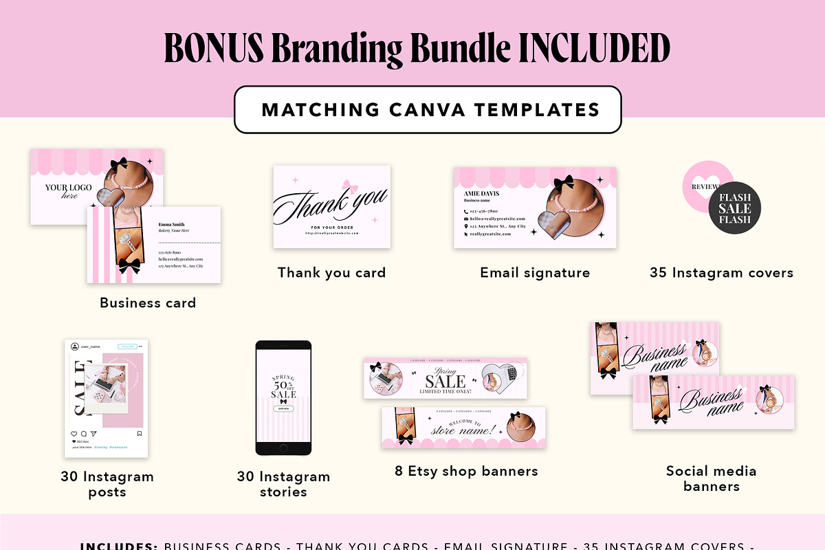 Pink Shopify Theme and Branding Kit, a Shopify Template by Template Twist Shop (Photo 6 of 9)