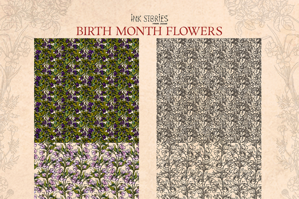 Birth Month Flowers Handcrafted, a Decorative Illustration by Ink Stories (Photo 5 of 15)