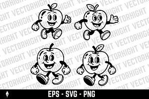 Mascot of a cheerful apple, a Food Illustration by Vectorhight
