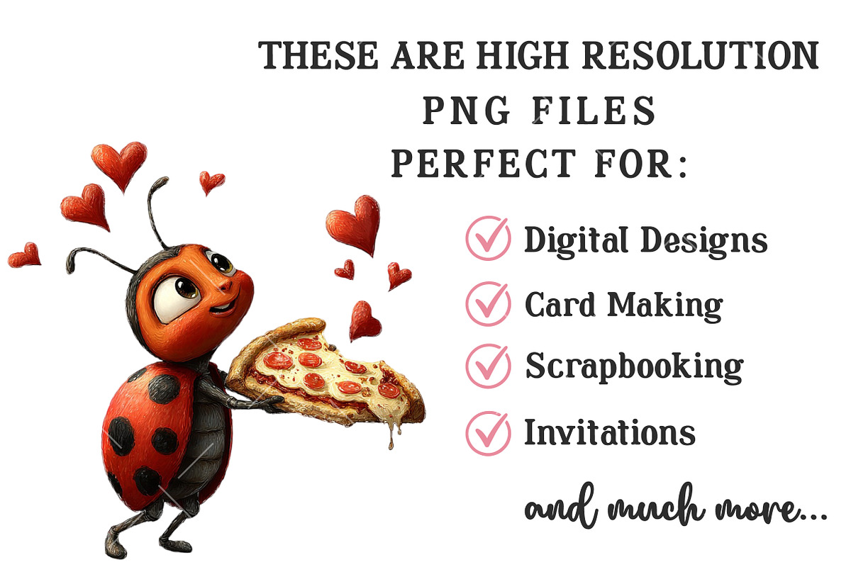 Quirky Valentine Ladybug Clipart, an Illustration by OK Design (Photo 5 of 6)