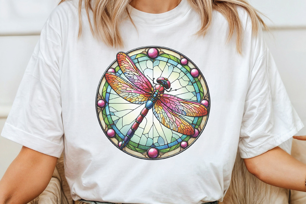 Stained Glass Dragonfly Sublimation, an Illustration by CraftArtStudio (Photo 4 of 6)