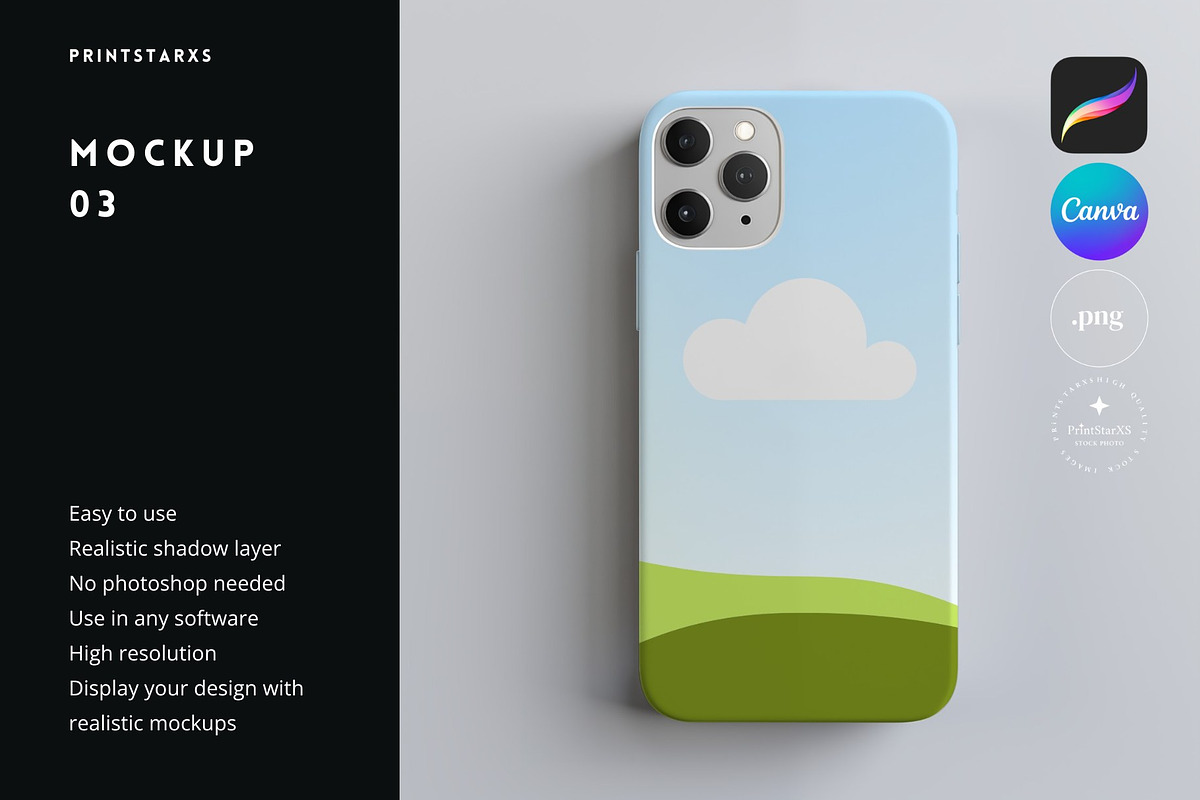 Phone Case Canva Mockup PNG Bundle, an iPhone Mockup by PrintStarXS (Photo 4 of 11)
