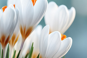 Close up of delicate white crocus, a Nature Photo by MistyDay