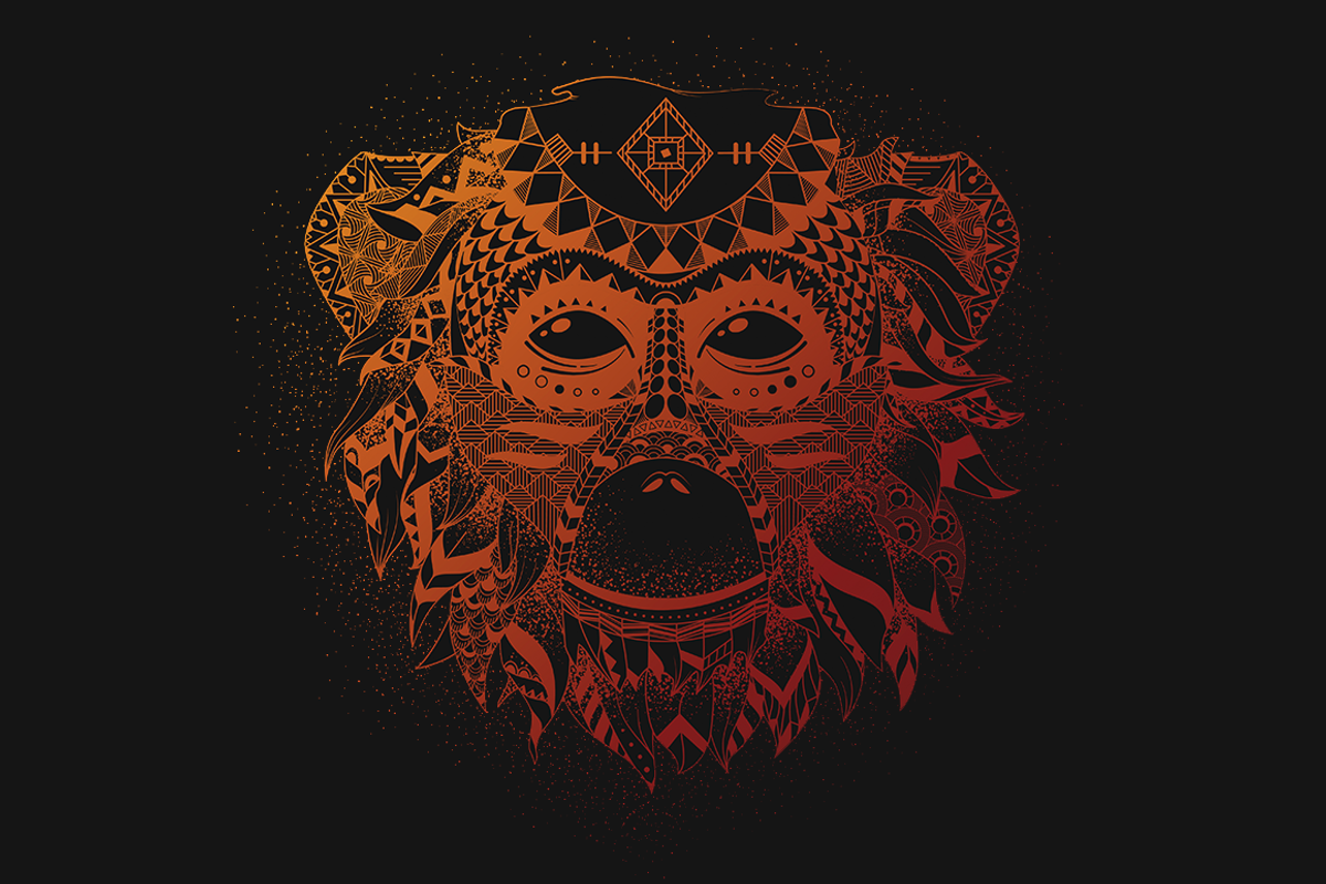 Zentangle Inspired monkey, a Decorative Illustration by Fay_Francevna (Photo 3 of 4)