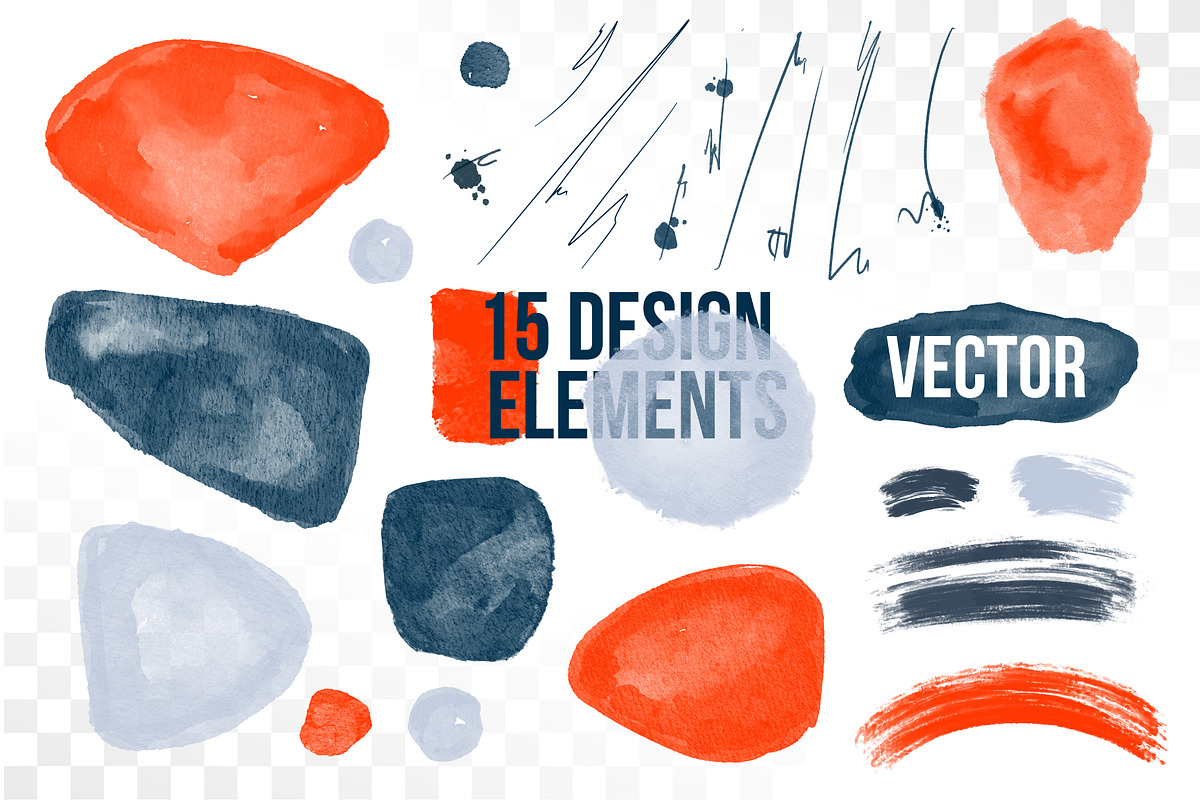 Watercolor vector stains set, a Decorative Illustration by ArtemKovalenco (Photo 3 of 5)