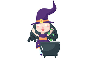 Witch cooking poison telling spell, a Person Illustration by SiberianArt