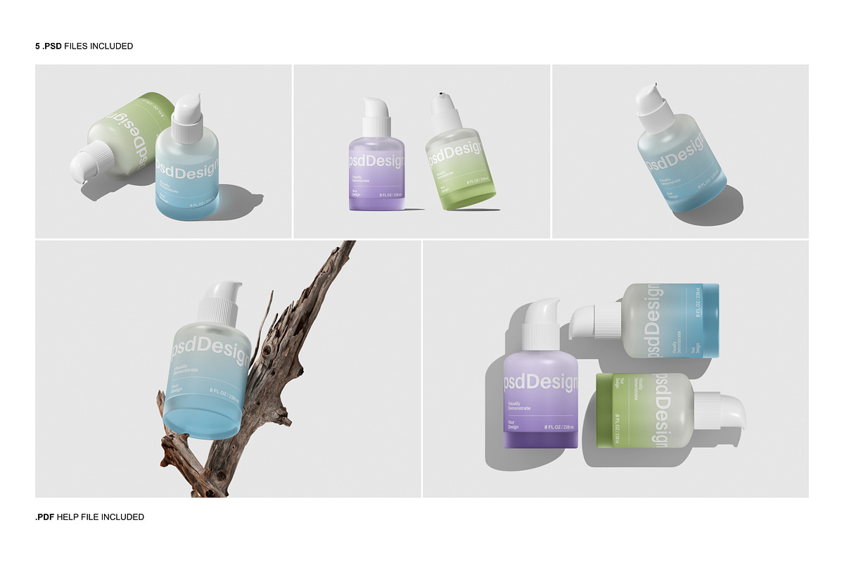 Cosmetic Bottle Mockup Set, a Packaging Mockup by Renderteam (Photo 2 of 12)