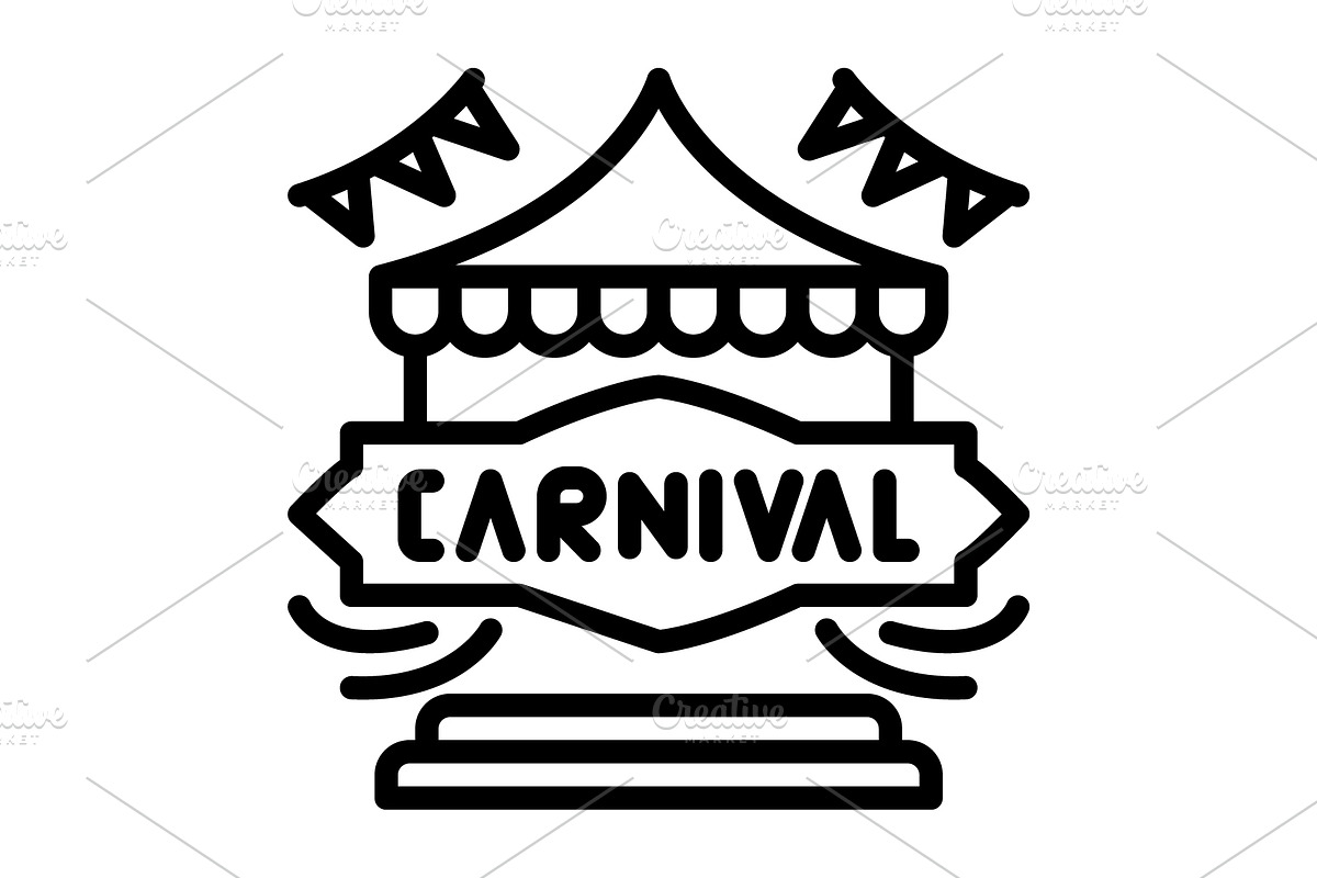 Carnival festival black icon, an Outline Icon by Creative priyanka