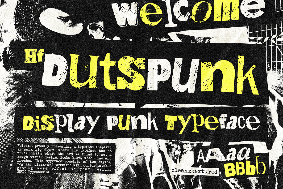 HF Dutspunk Display Font, a Sans Serif Font by 24Design Studios (Photo 1 of 7)