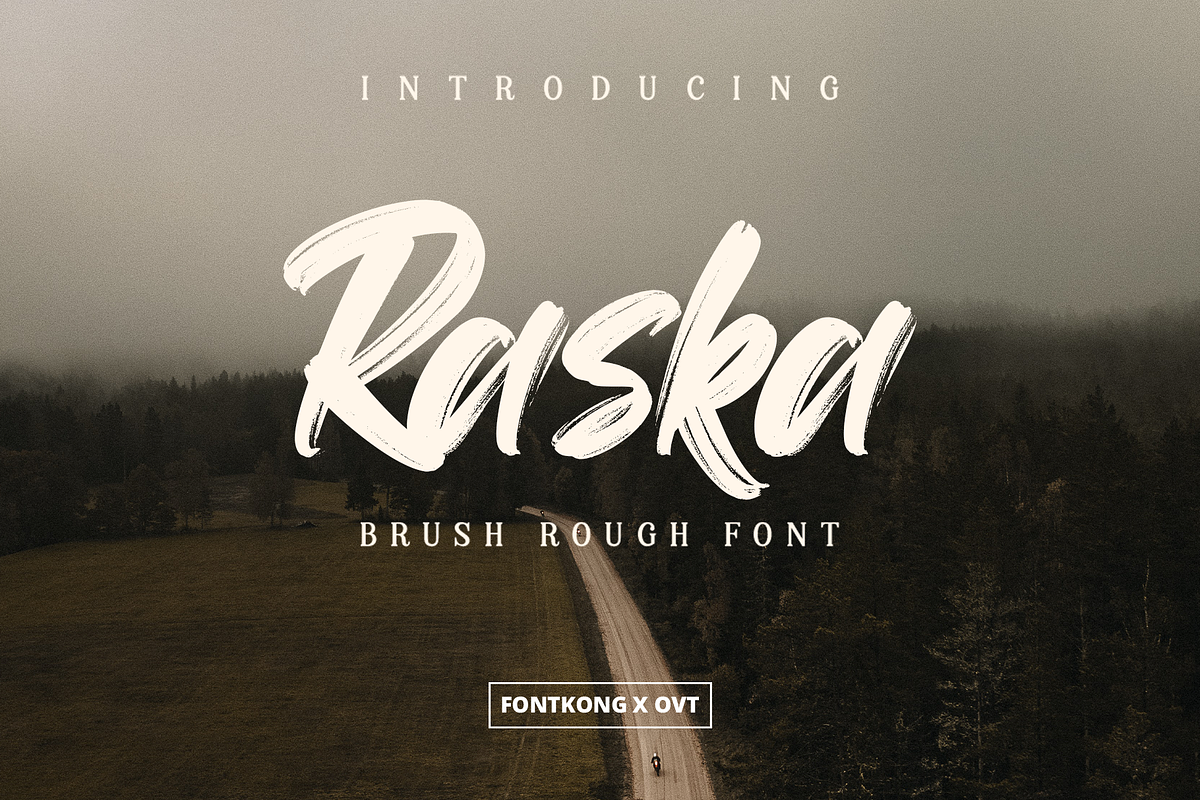Raska - Brush Rough Font, a Script Font by overlaytemplates (Photo 1 of 5)