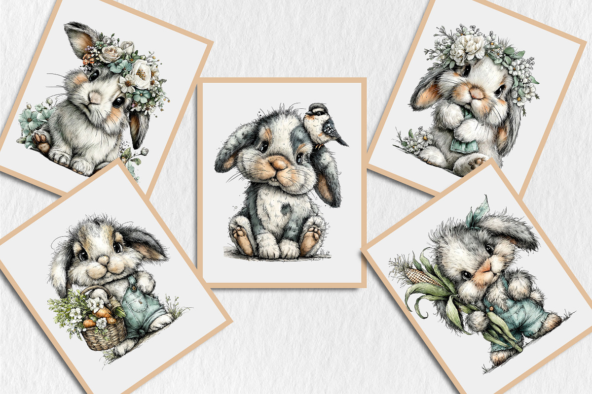 Farm Bunny Clipart, an Animal Illustration by Rose Art (Photo 6 of 6)