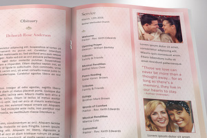 Glamour Funeral Program Word 4 Pages