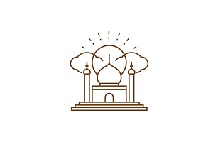 beauty mosque islamic line logo, a Branding & Logo Template by devastd