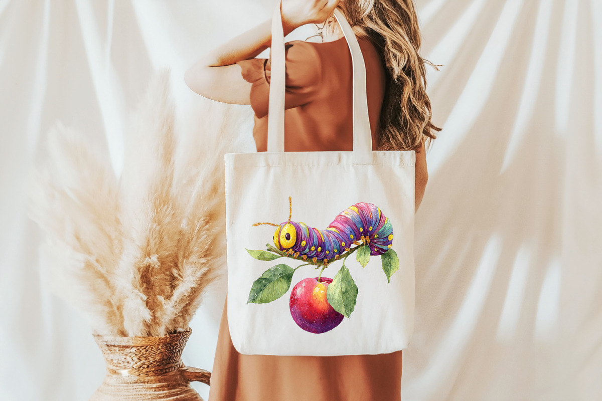 Watercolor Hungry Caterpillar Clipar, a Seasonal Illustration by designcity5 (Photo 4 of 5)
