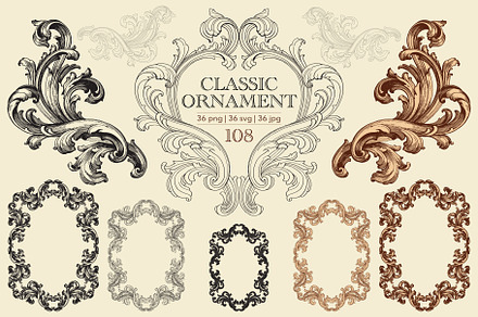Ornamental frame and border classic, a Decorative Illustration by Samira