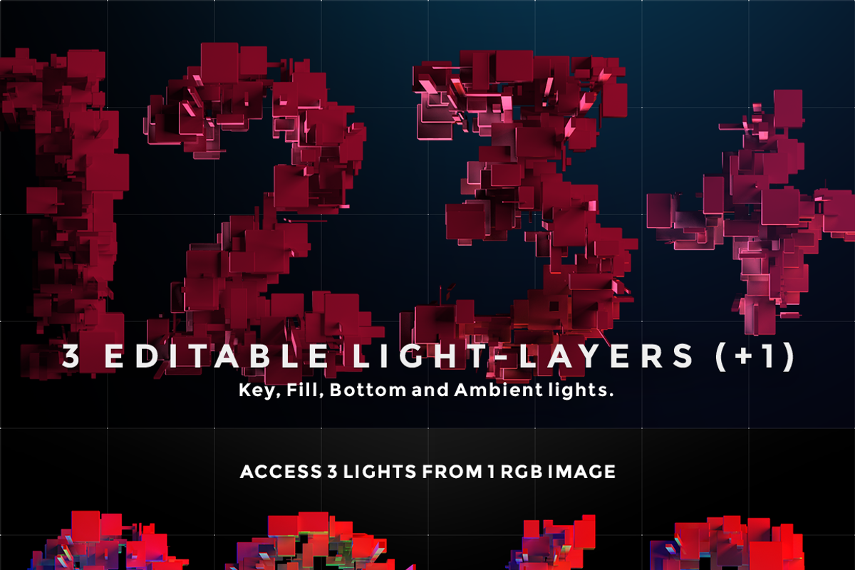 COMPL3X - Futuristic 3D Alphabet Kit, an Object Graphic by INSgraphizm (Photo 6 of 8)