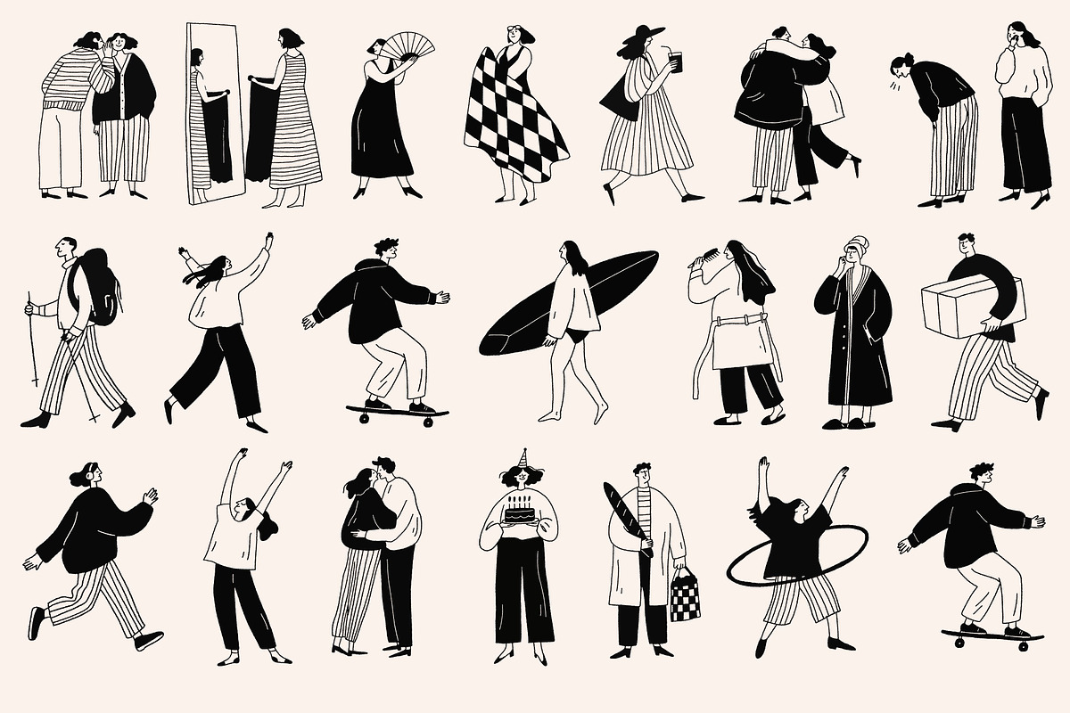 Hello, People! Hand-Drawn Characters, a Person Illustration by Veyla (Photo 4 of 11)