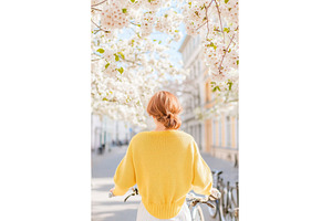Woman in Yellow Sweater on bike, a Beauty & Fashion Photo by Lermont51