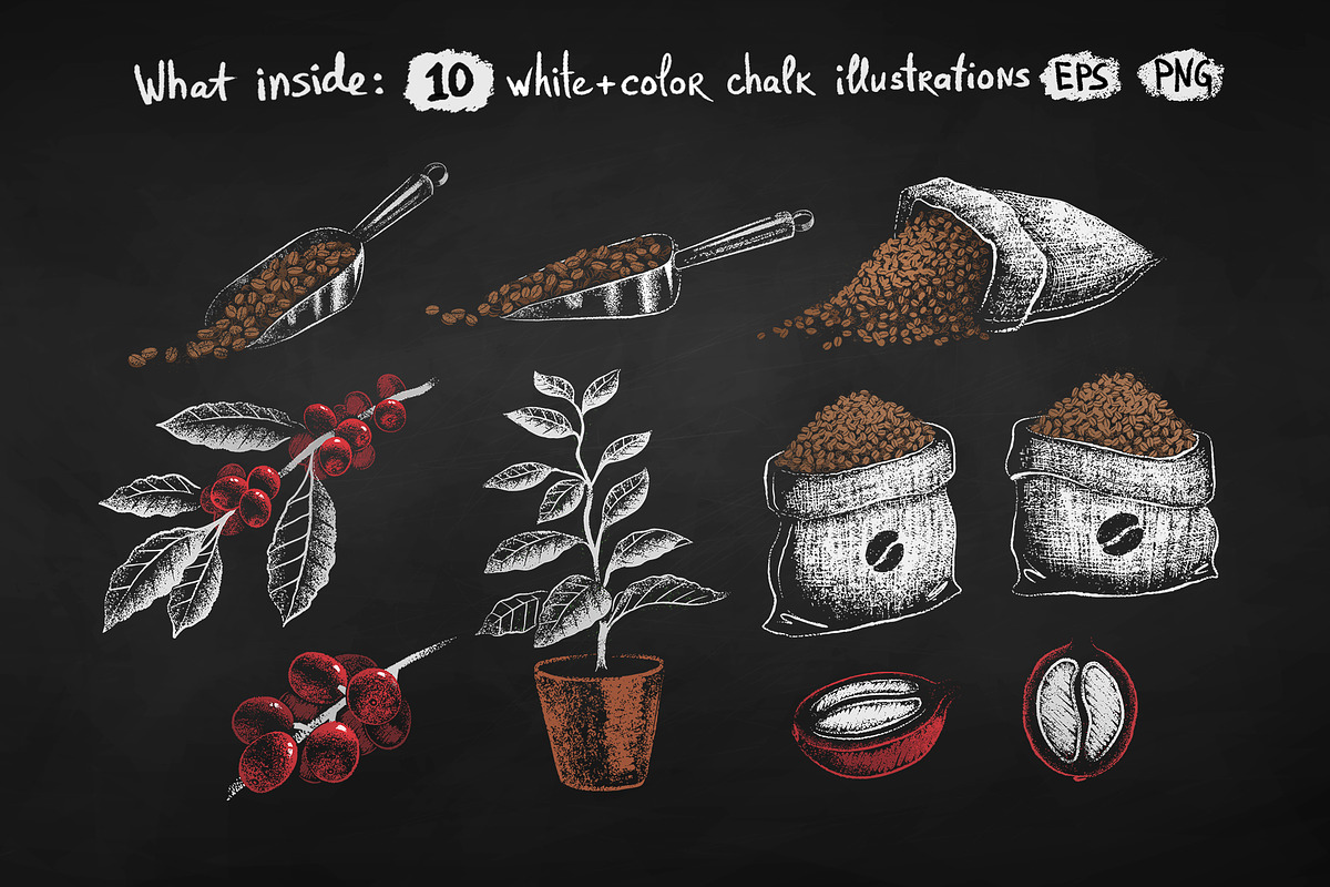 Chalked Coffee Growth Collection, an Object Graphic by Sonya Illustrations (Photo 4 of 6)