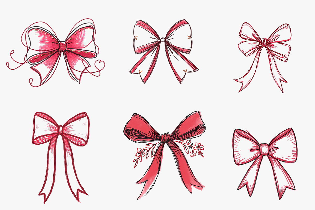 Coquette Valentine Ribbon Bow, an Illustration by CreationArt (Photo 6 of 7)