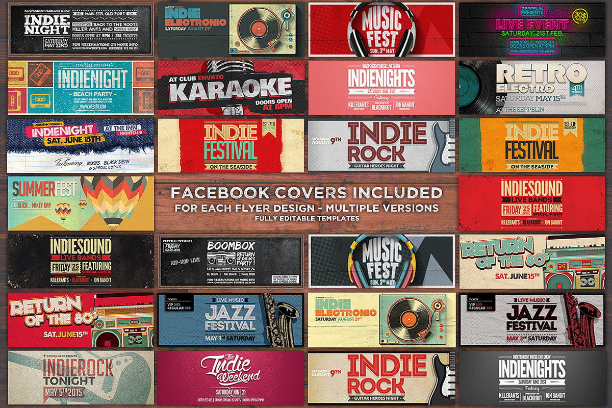 17 Typography Flyers + FB Covers, a Flyer Template by Graphicdome (Photo 5 of 5)
