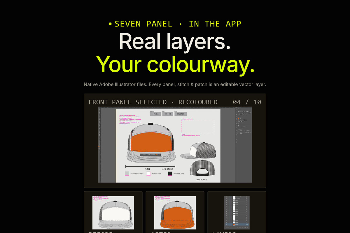 Hat Template - 7 Panel Hat, a Hat Mockup by Template Haven (Photo 4 of 14)