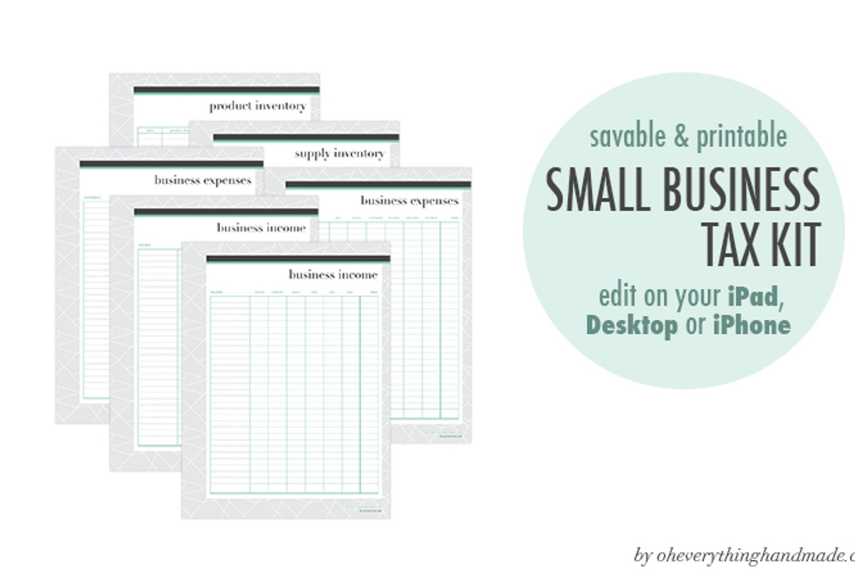 Small Business Tax Kit printable PDF, a Templates & Theme by OhEverythingHandmade (Photo 4 of 6)
