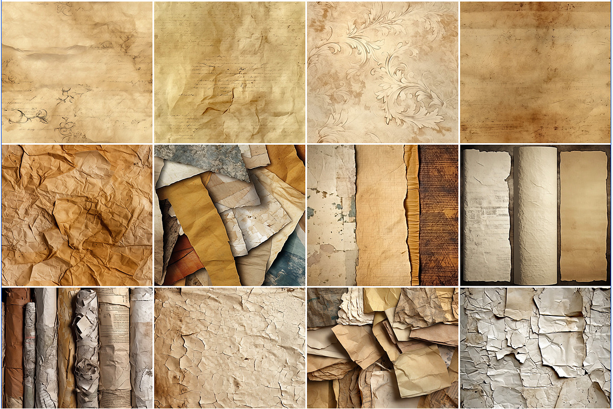 150 Old Vintage Digital Papers, a Texture Graphic by Bilgep_design (Photo 4 of 13)