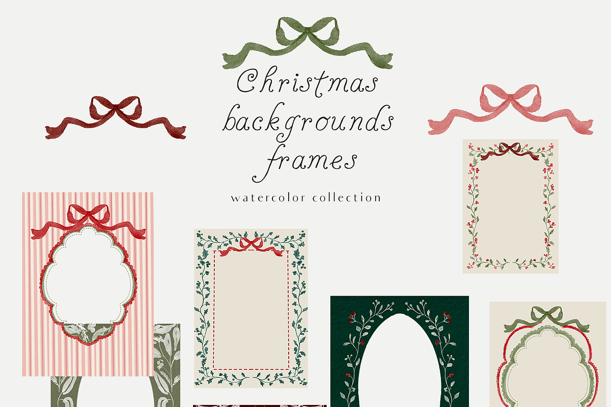 Christmas holiday frames backgrounds, a Background Graphic by Grace Noboa Illustrations (Photo 11 of 13)