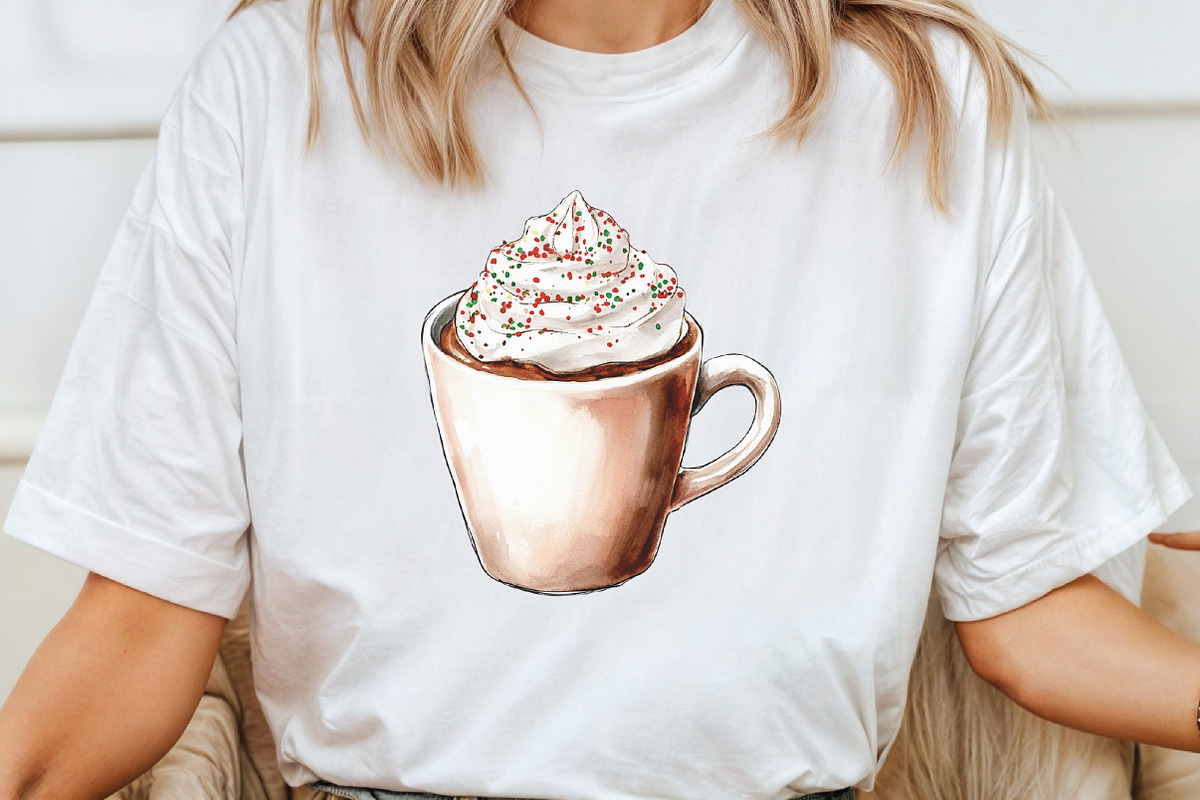 Watercolor Christmas Coffee Core PNG, a Work Illustration by CraftArtStudio (Photo 4 of 6)