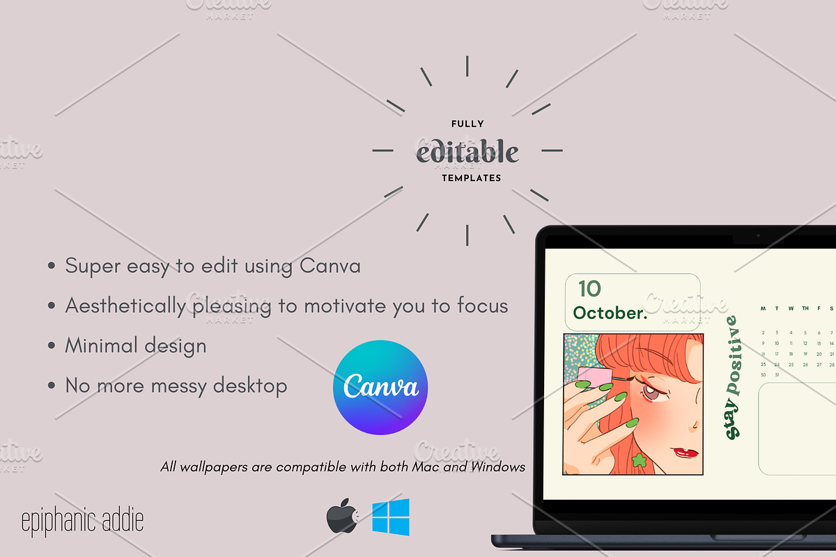 Aesthetic Laptop Wallpaper and Icons, a Design Template by Epiphanic Addie (Photo 3 of 6)