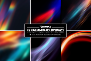 85 CINEMATIC JPG OVERLAYS, a Background Graphic by Redmixx Design