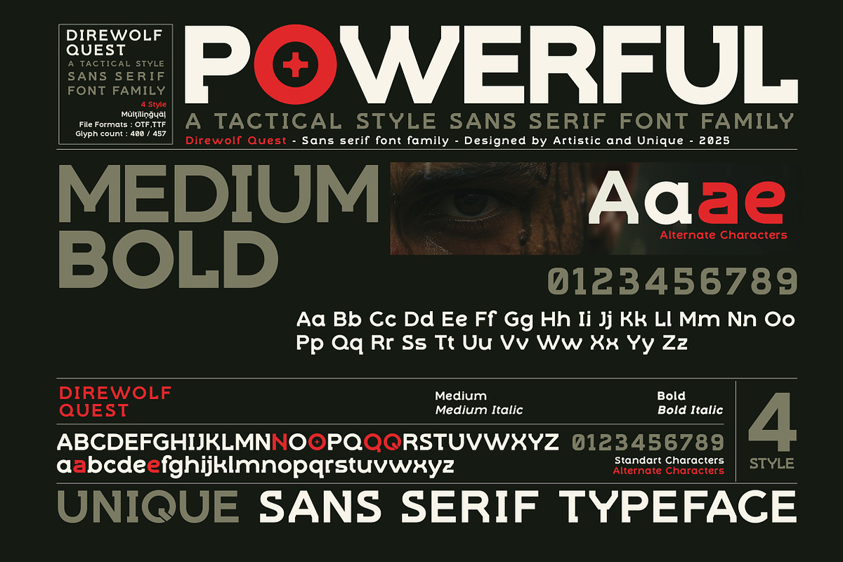 Direwolf Quest - Sans serif font, a Sans Serif Font by Artistic & Unique (Photo 3 of 15)