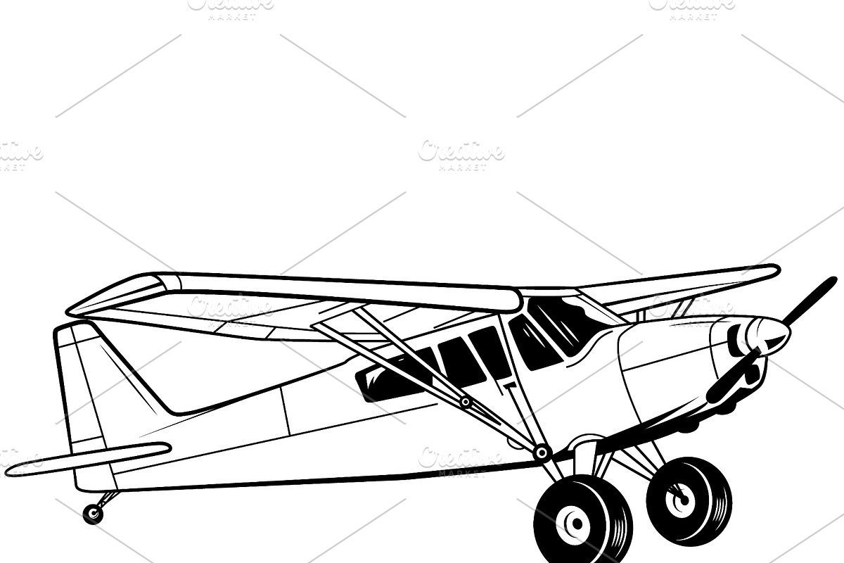 STOL bush aircraft in flight, a Transportation Illustration by LogosDen (Photo 3 of 3)