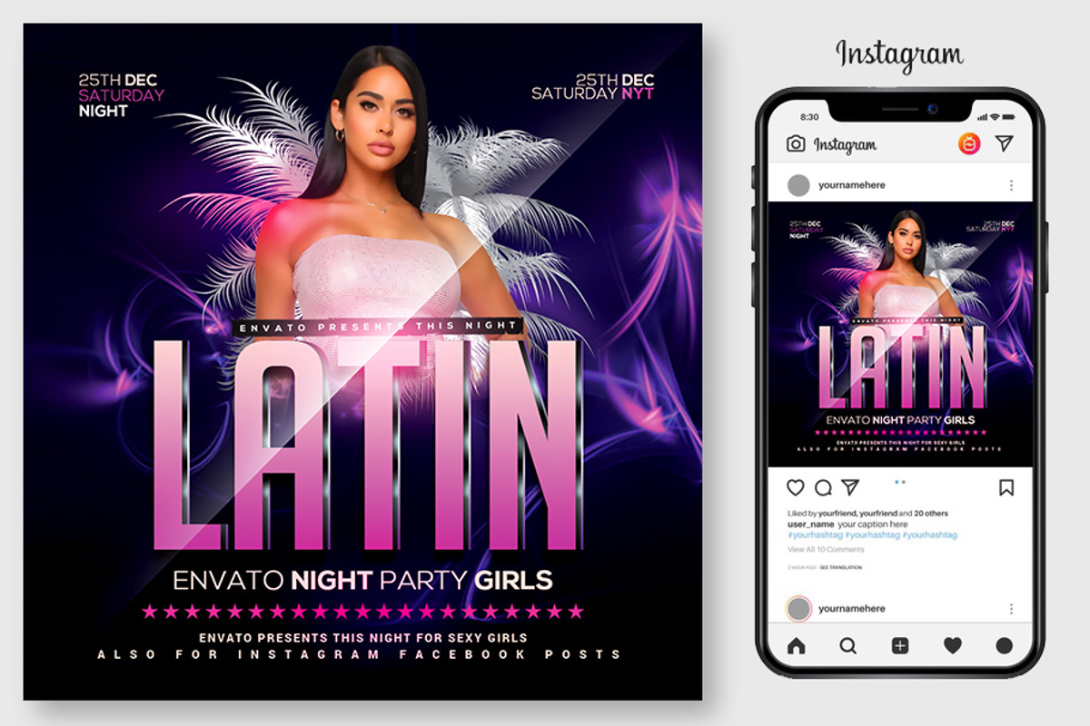 100 Night Club Party Flyers Bundle, a Flyer Template by graphicforest (Photo 41 of 72)