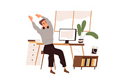 People do workout at workplace set, a Person Illustration by Good Studio (Thumbnail 3 of 9)