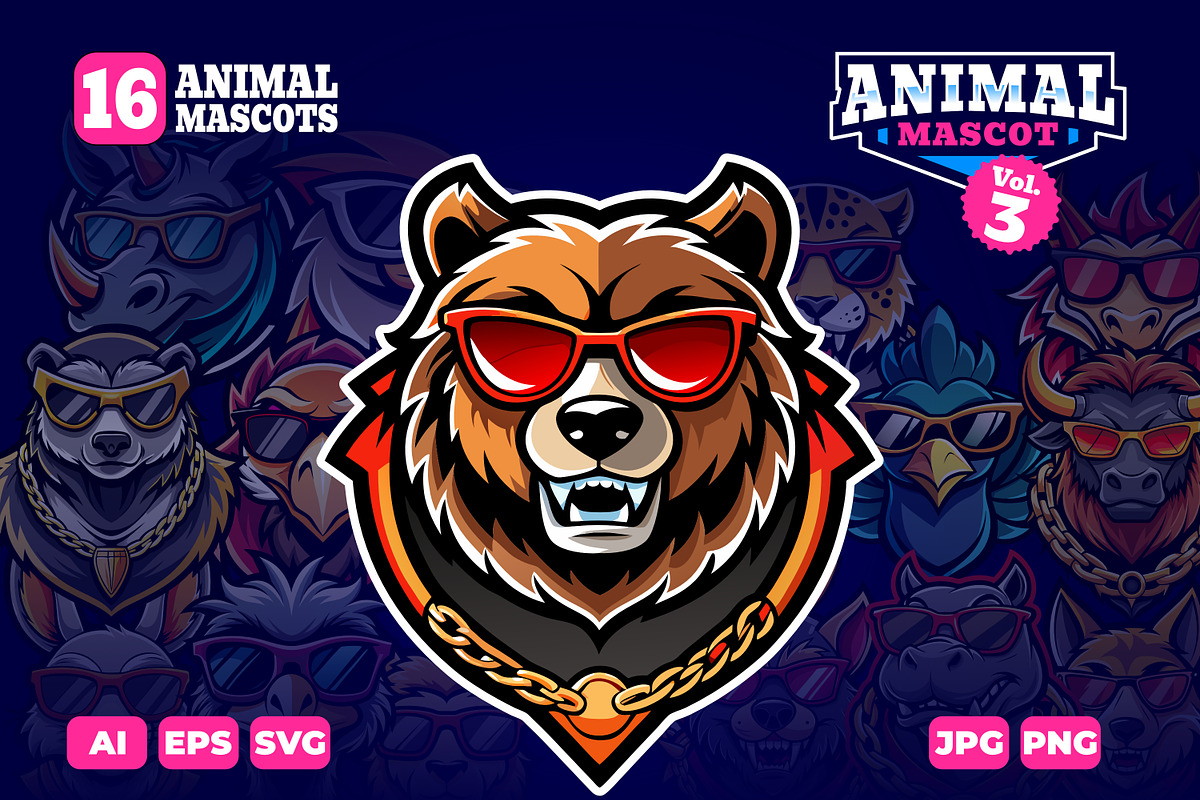 Animal Mascot Logo Illustration 3, an Illustration by Riswan Ratta (Photo 1 of 3)