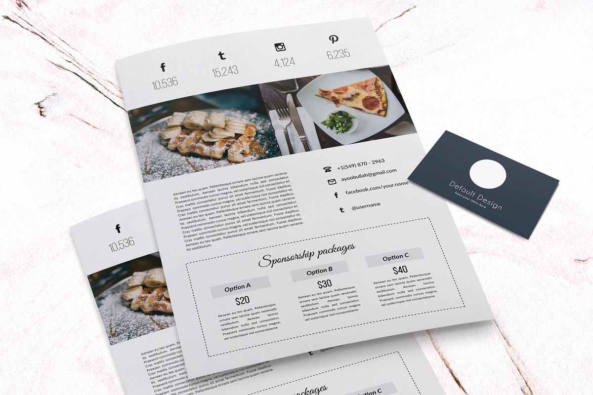 2 page media kit (food blog), a Stationery Template by Chic templates (Photo 7 of 10)