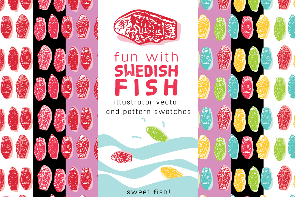 SALE Swedish Fish Swatches&Vector, an Illustration by moxilla's candy store (Photo 1 of 2)